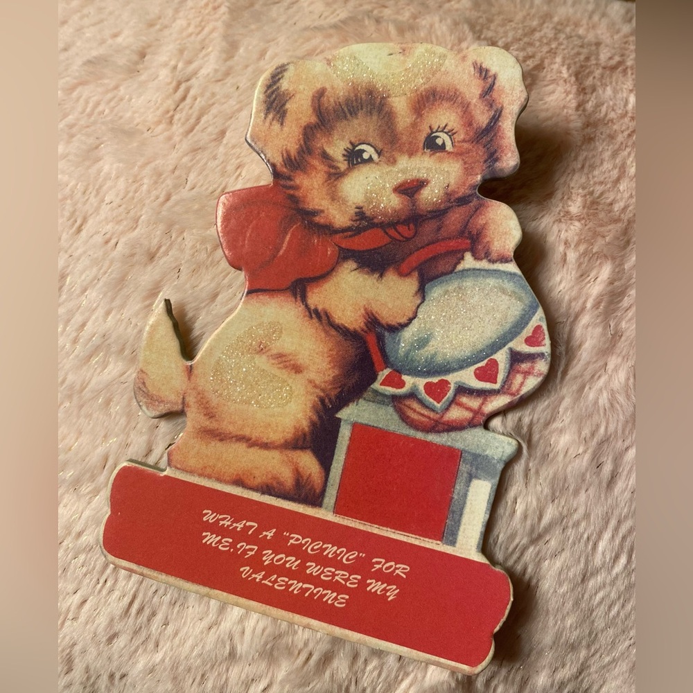 ENDING SOON! NWOT HOBBY LOBBY Vintage Valentine Puppy Stand Up Decor